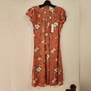 Rebecca Taylor Lita Silk Twill Dress In Sunset, Size 6